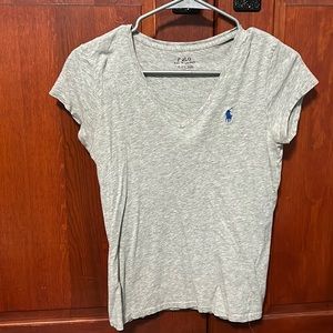 Gray polo v-neck shirt